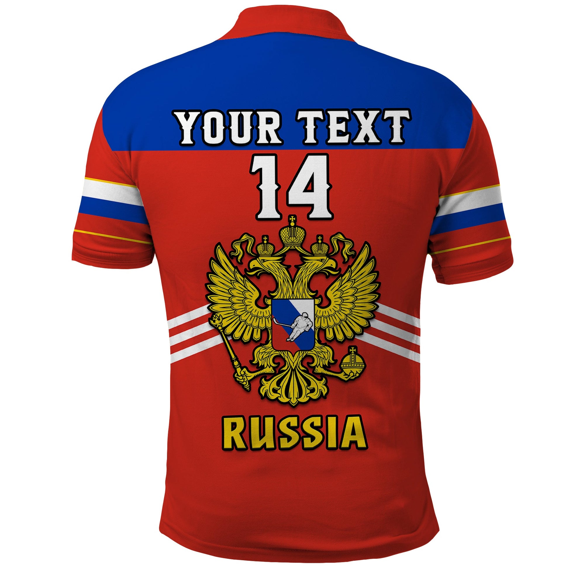 (Custom Text And Number) Russia Hockey Polo Shirt Red Sporty Style 2023 LT14