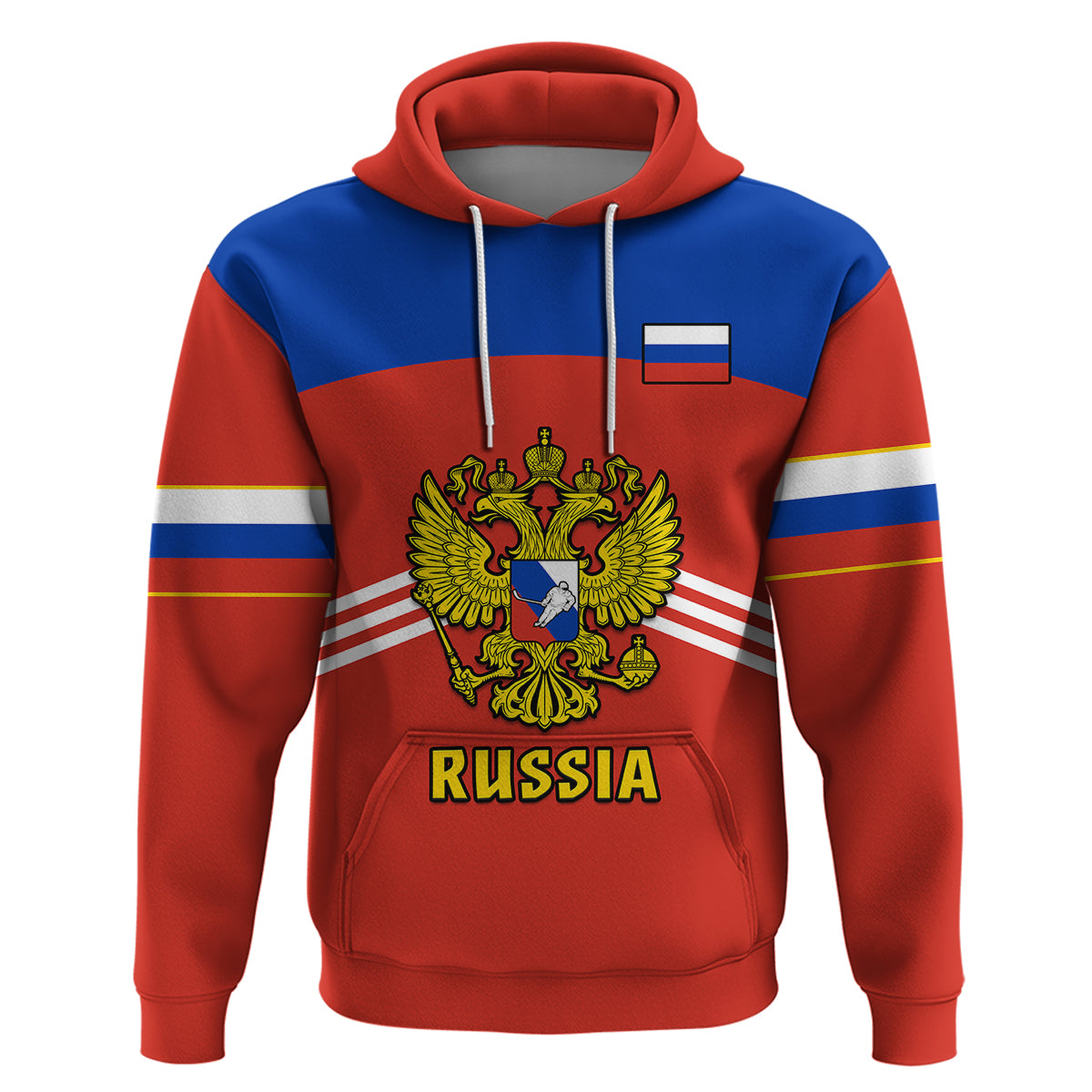 Custom Russia Hockey 2023 Red Sporty Style Hoodie LT14