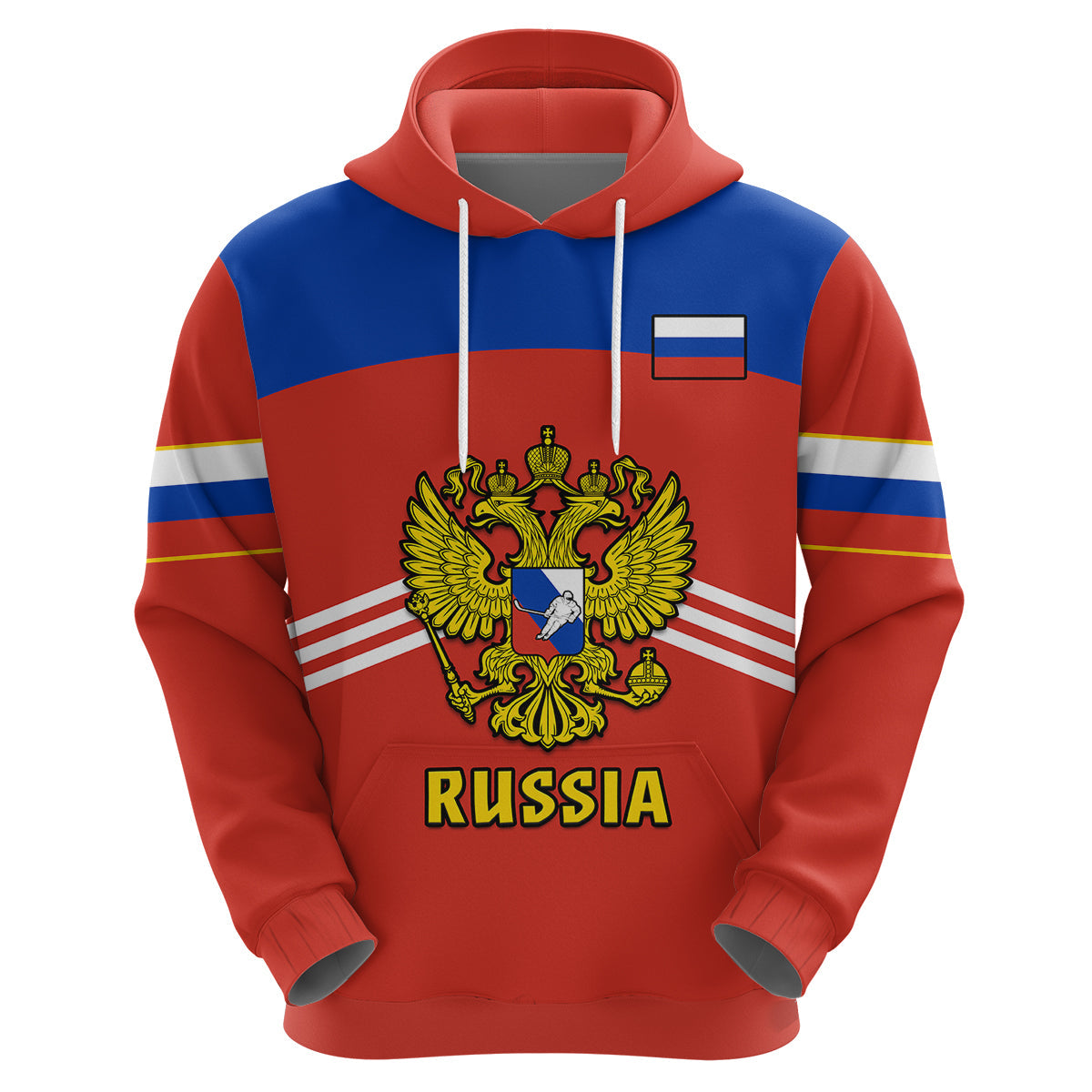 Custom Russia Hockey 2023 Red Sporty Style Hoodie LT14