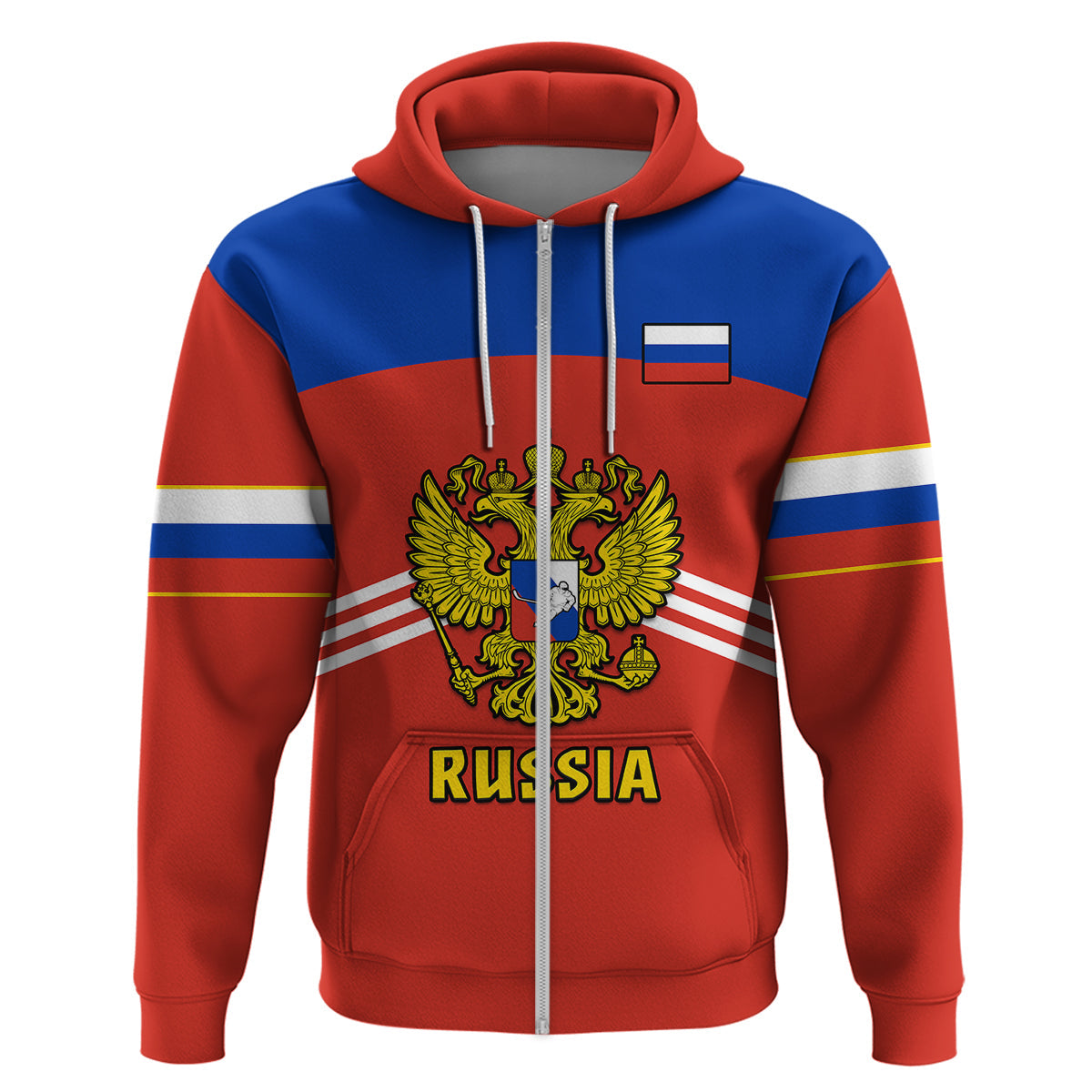 Custom Russia Hockey 2023 Red Sporty Style Hoodie LT14