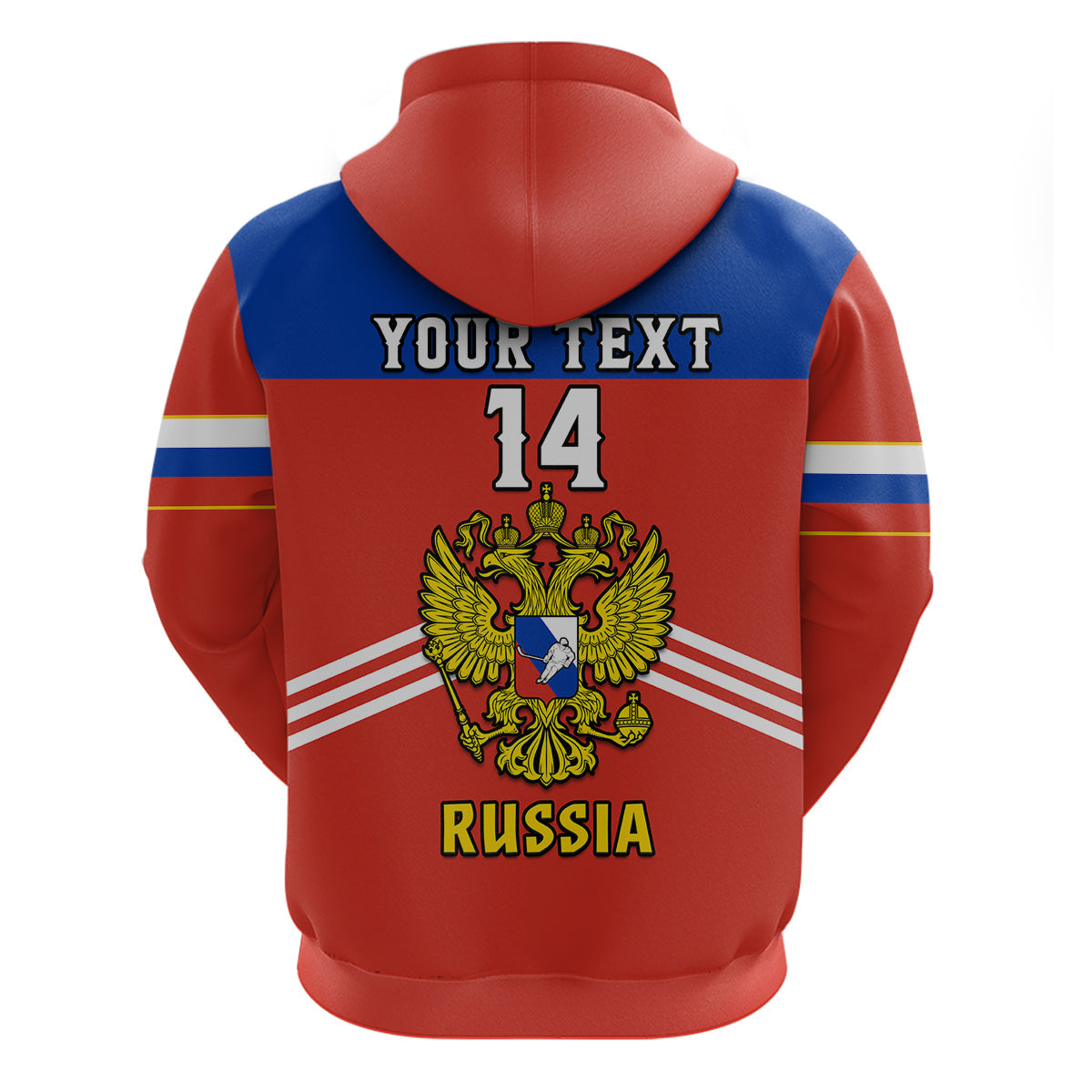 Custom Russia Hockey 2023 Red Sporty Style Hoodie LT14