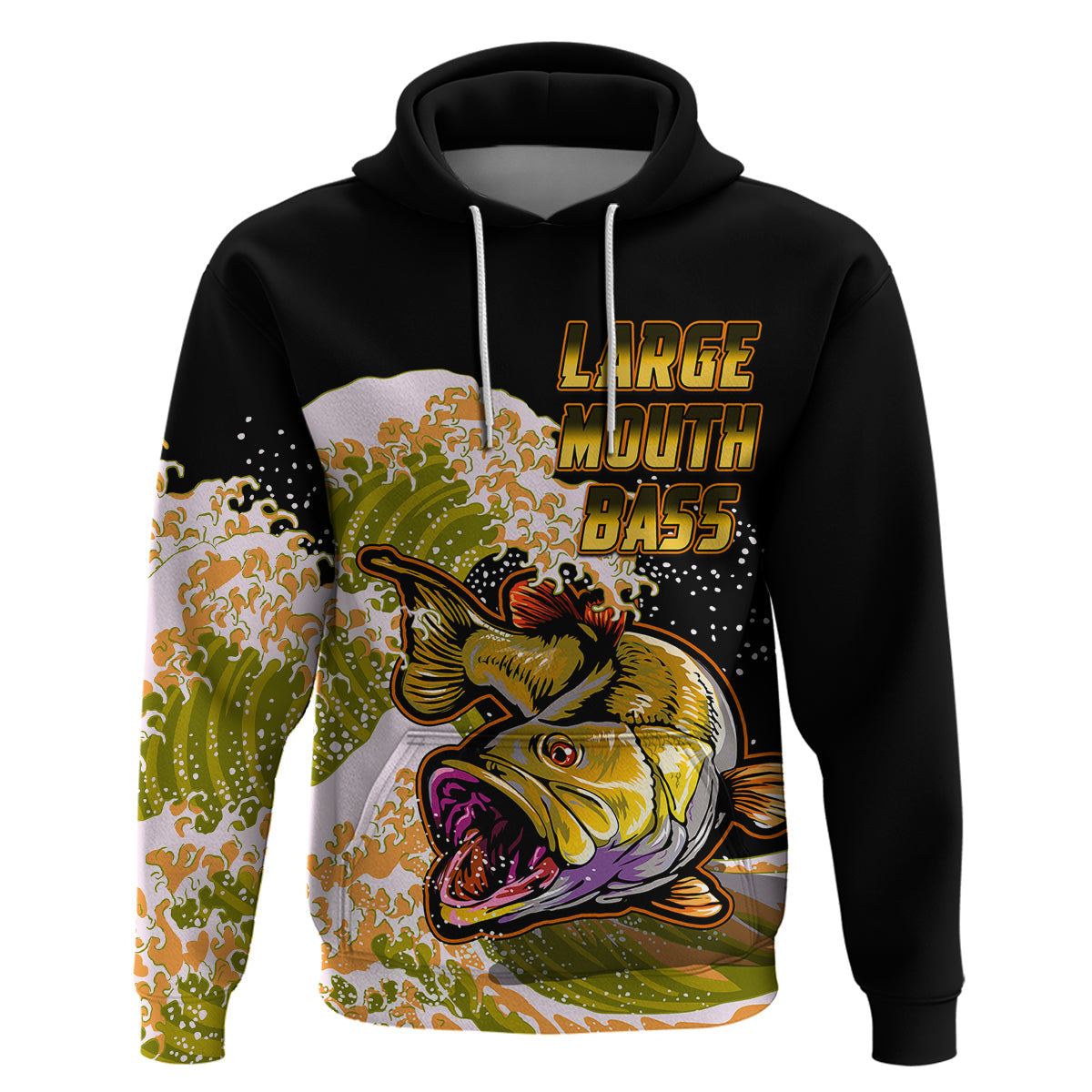 Largemouth Bass Fishing Yellow Hoodie LT9