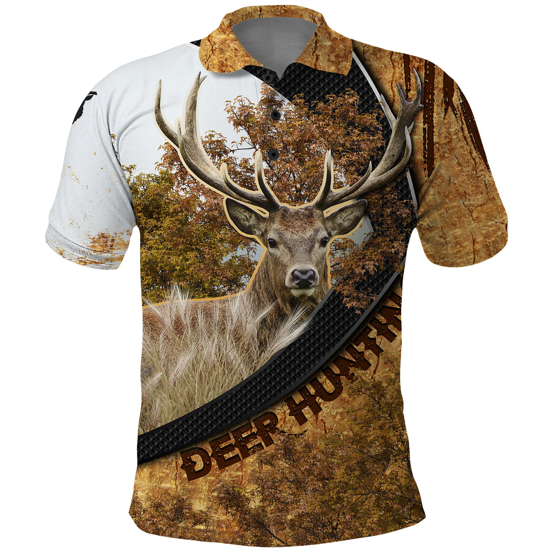 Deer Hunting Autumn Forest Abstract Pattern Polo Shirt TS04