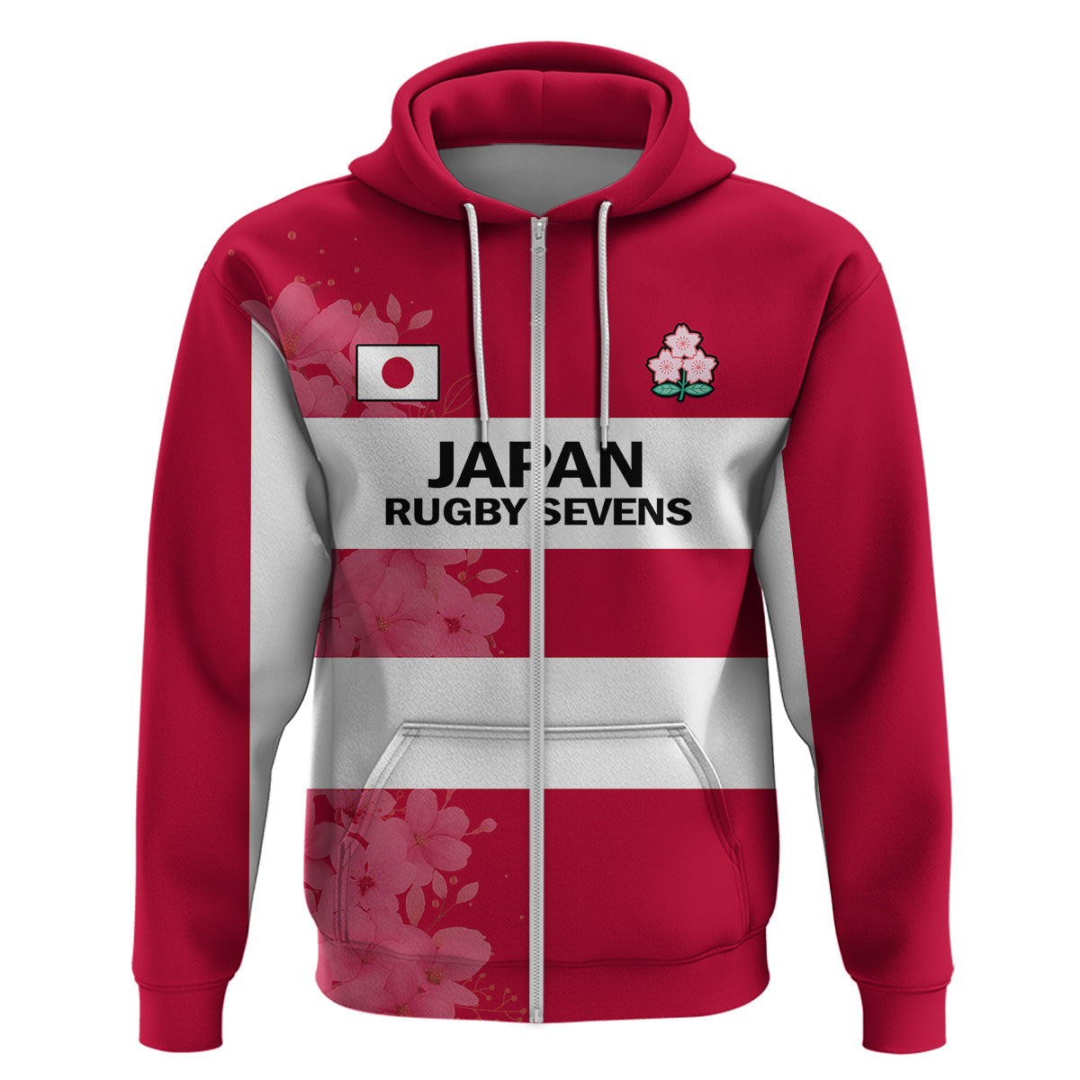 Custom Japan Rugby 7s Japanese Cherry Blossom Hoodie LT14