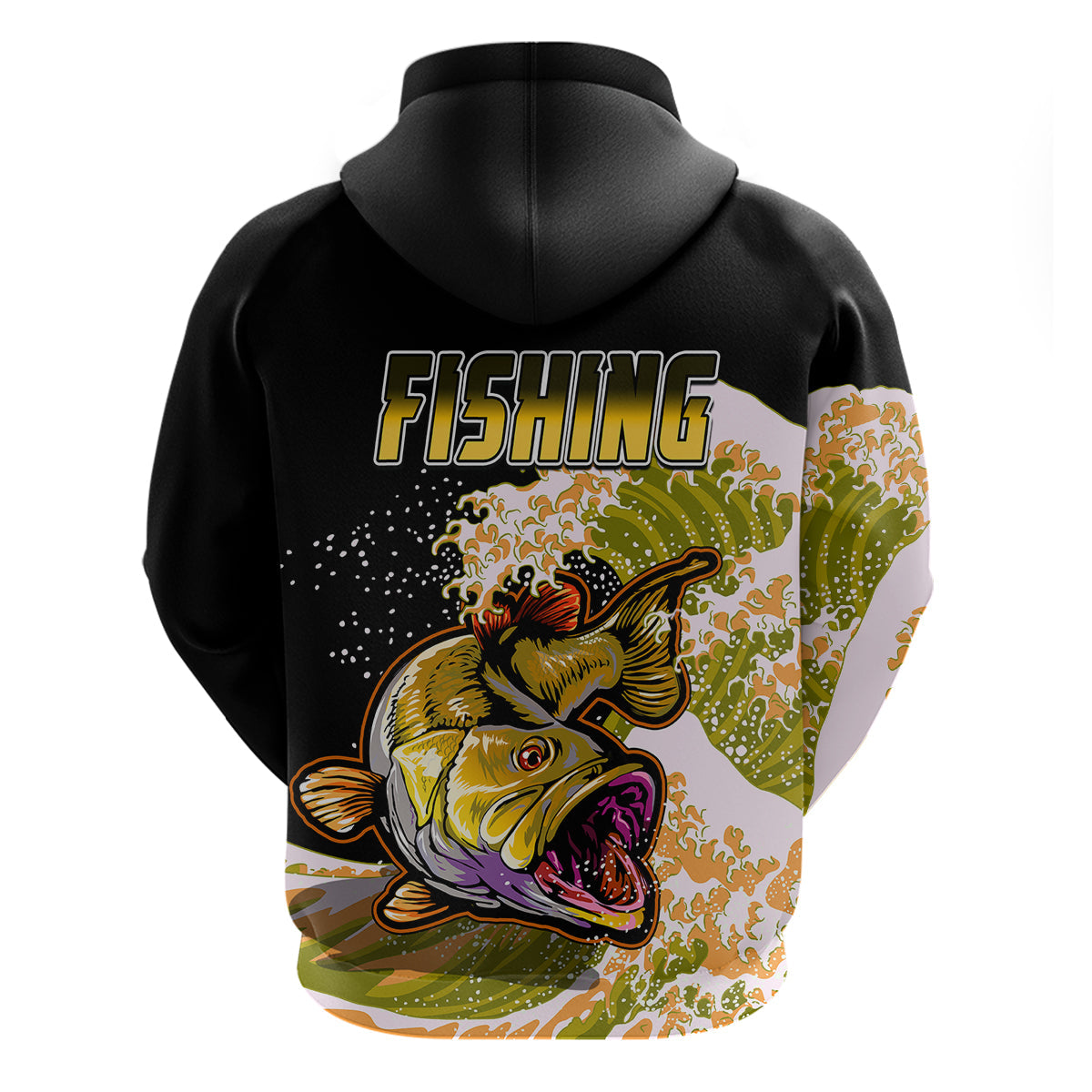 Largemouth Bass Fishing Yellow Hoodie LT9