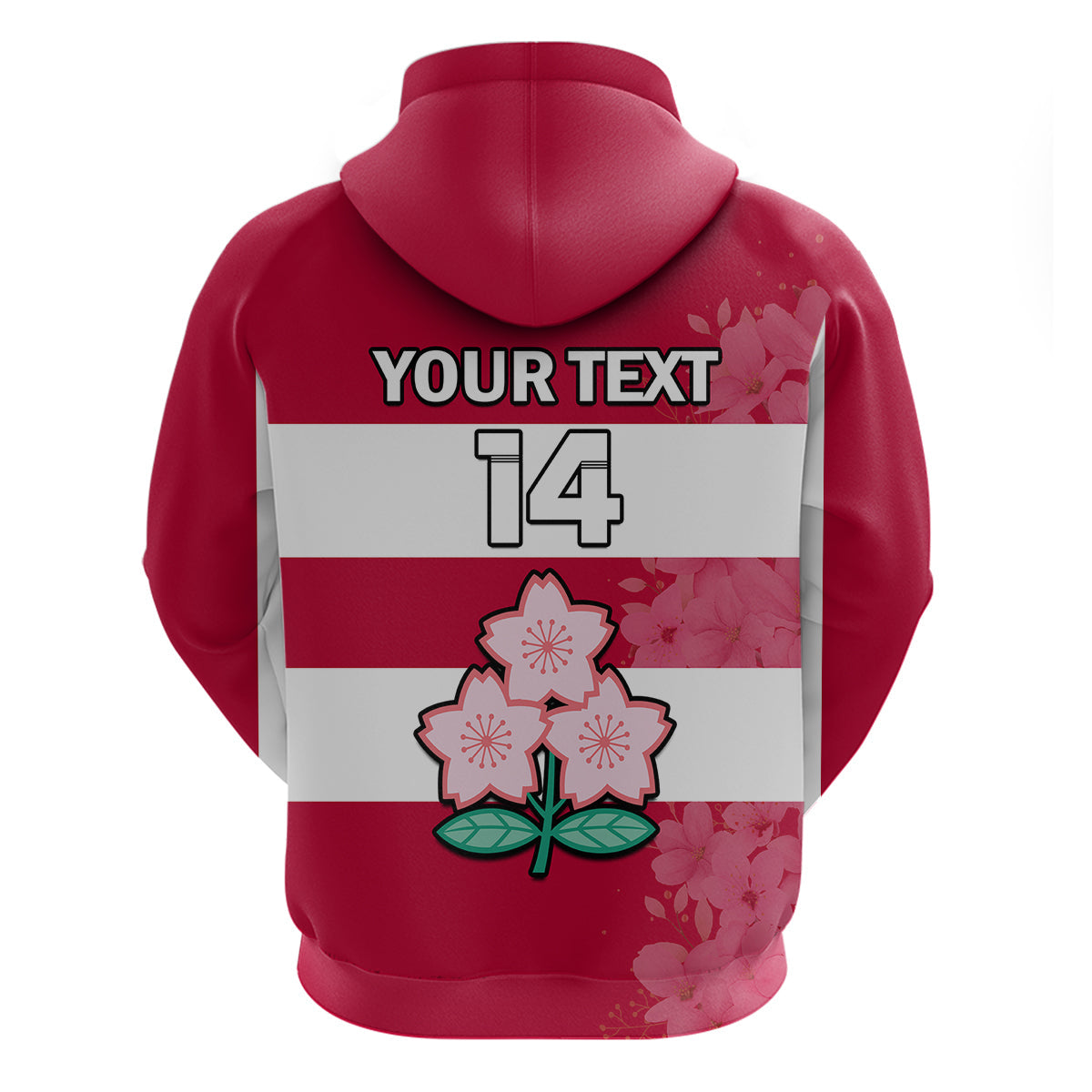 Custom Japan Rugby 7s Japanese Cherry Blossom Hoodie LT14