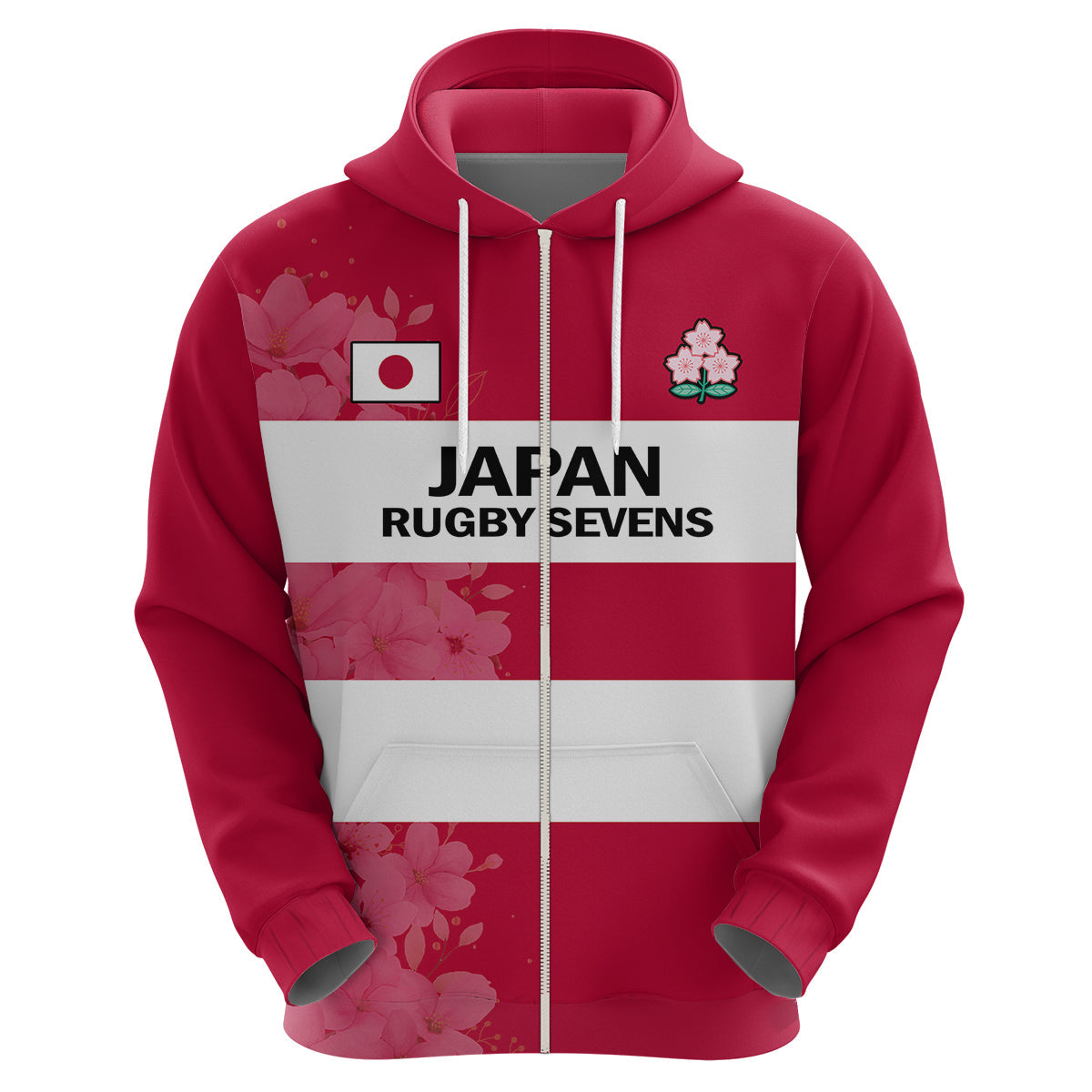 Custom Japan Rugby 7s Japanese Cherry Blossom Hoodie LT14