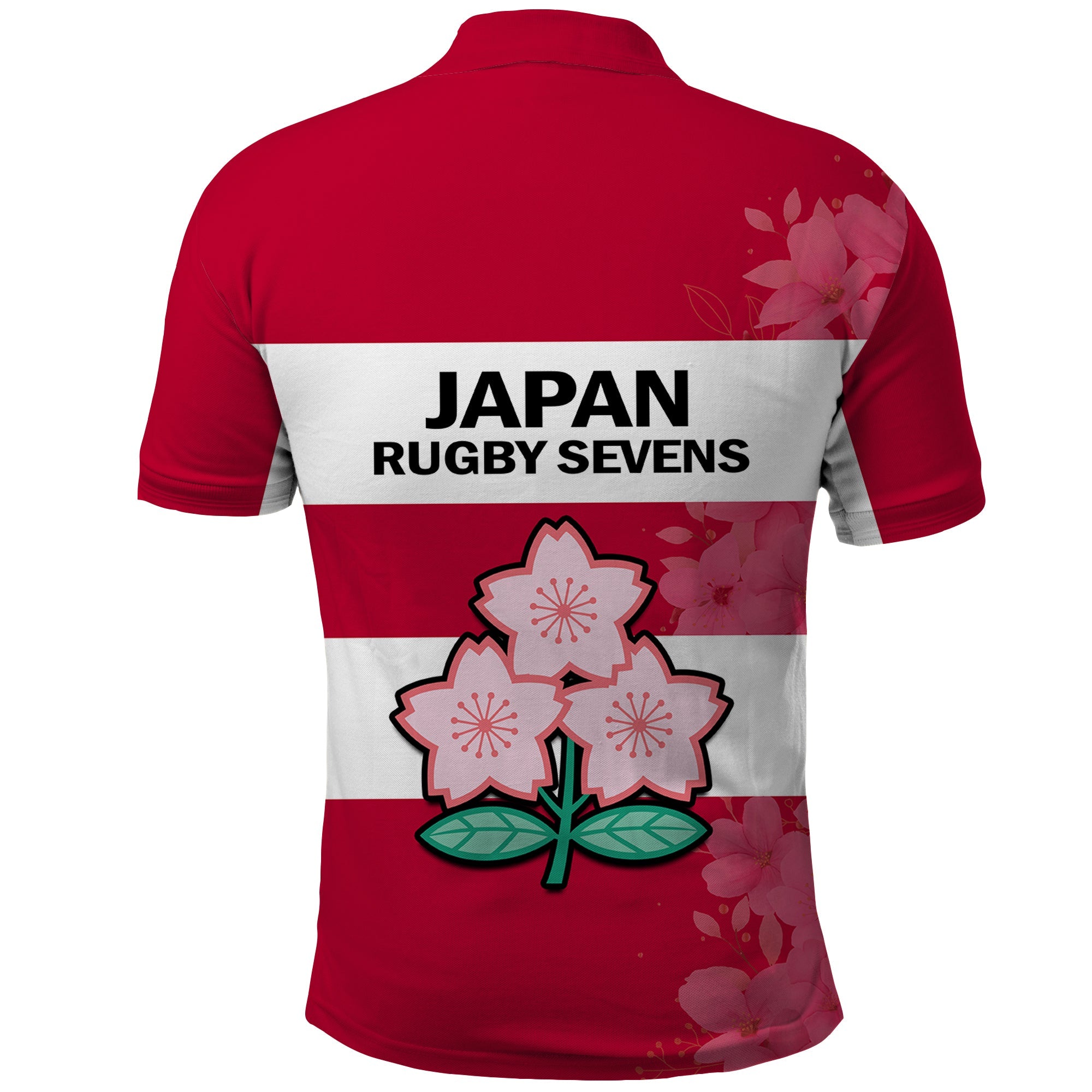 Japan Rugby 7s Japanese Cherry Blossom Polo Shirt LT14
