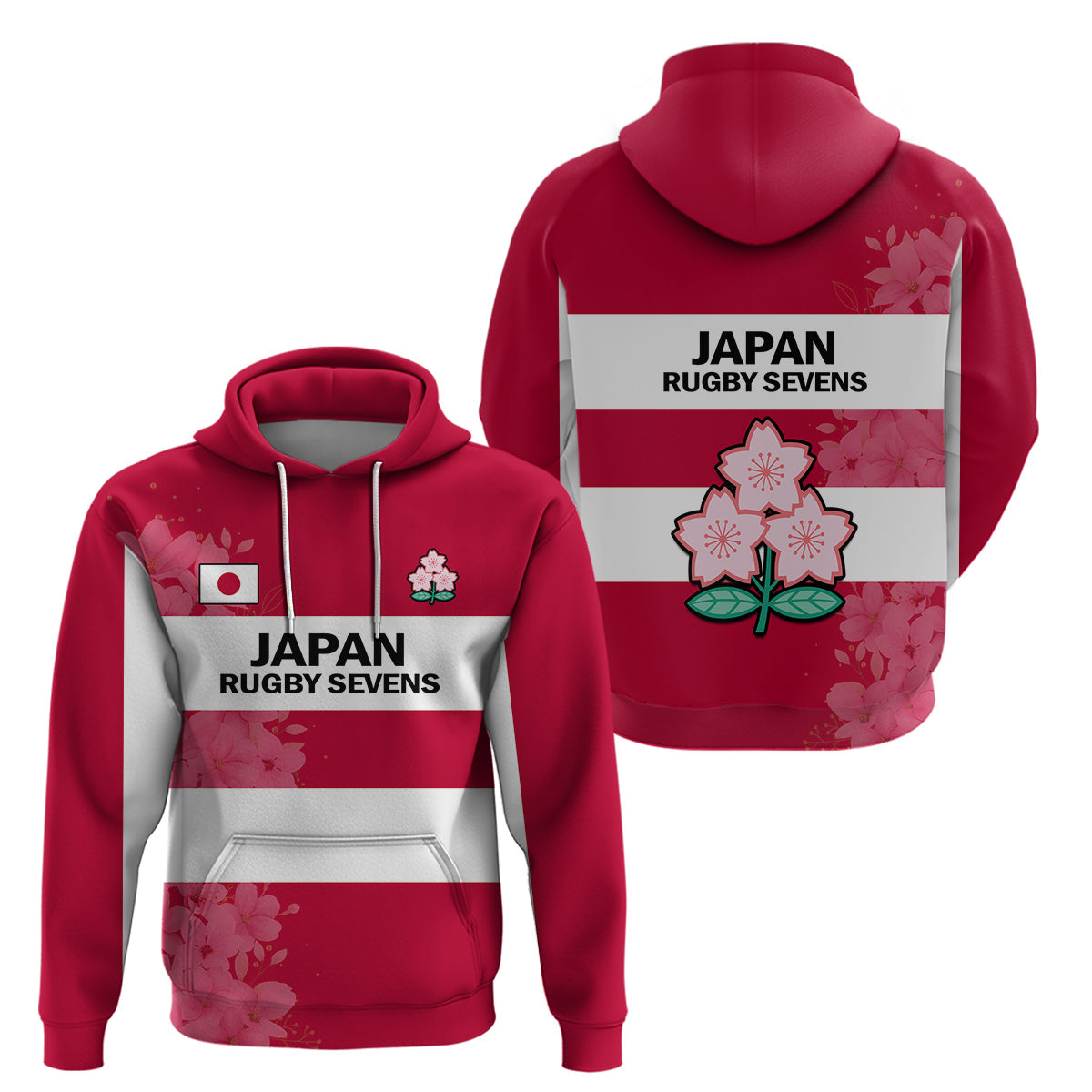 Japan Rugby 7s Japanese Cherry Blossom Hoodie LT14