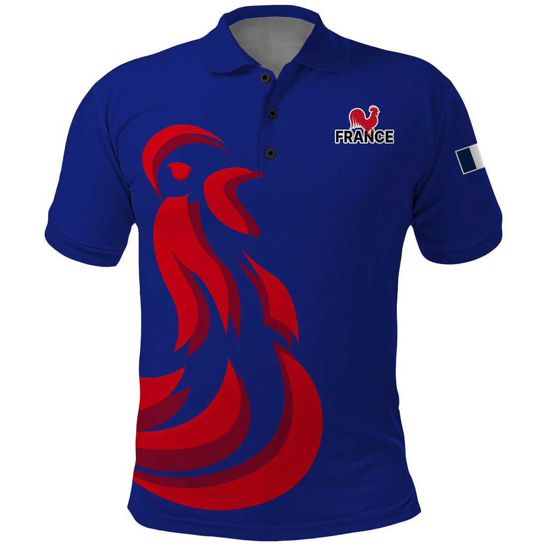 Custom France Rugby 7s 2023 Les Bleus Roosters Polo Shirt LT9