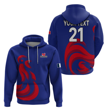 Custom France Rugby 7s Hoodie 2023 Les Bleus Roosters LT9
