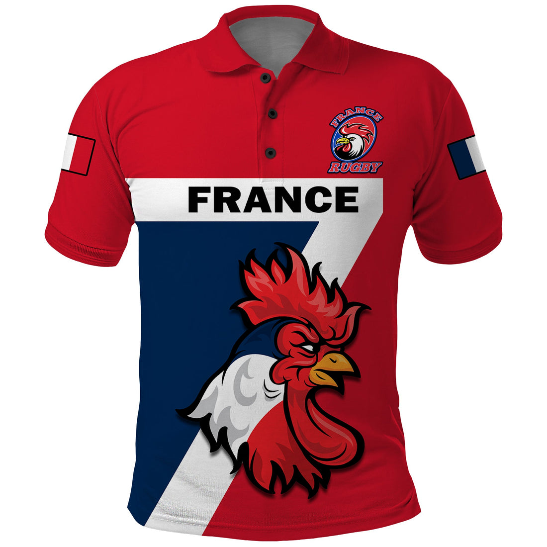 (Custom Text And Number) France Rugby 7s Polo Shirt Sporty Style LT14