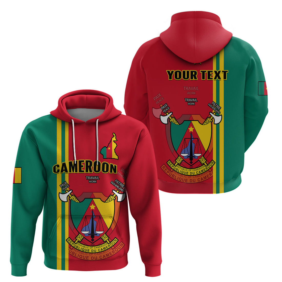 Custom Cameroon Hoodie Happy Unity Day Cameroun Coat Of Arms LT14