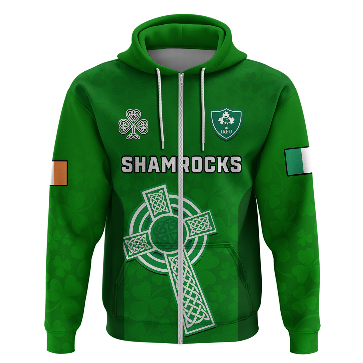 Custom Ireland Rugby Go Shamrocks Hoodie LT14