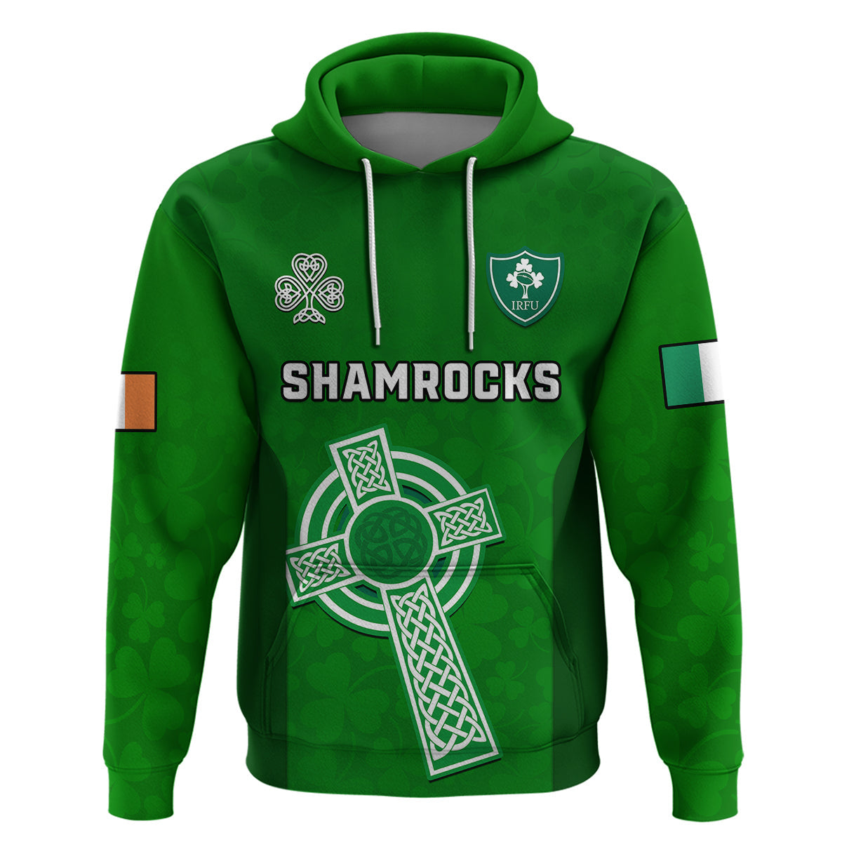 Custom Ireland Rugby Go Shamrocks Hoodie LT14