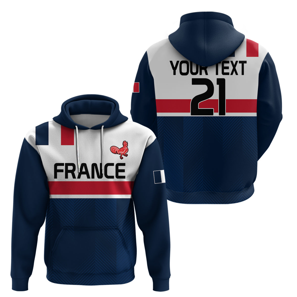 Custom France Rugby 7s Hoodie Le XV de France Hoodie LT9