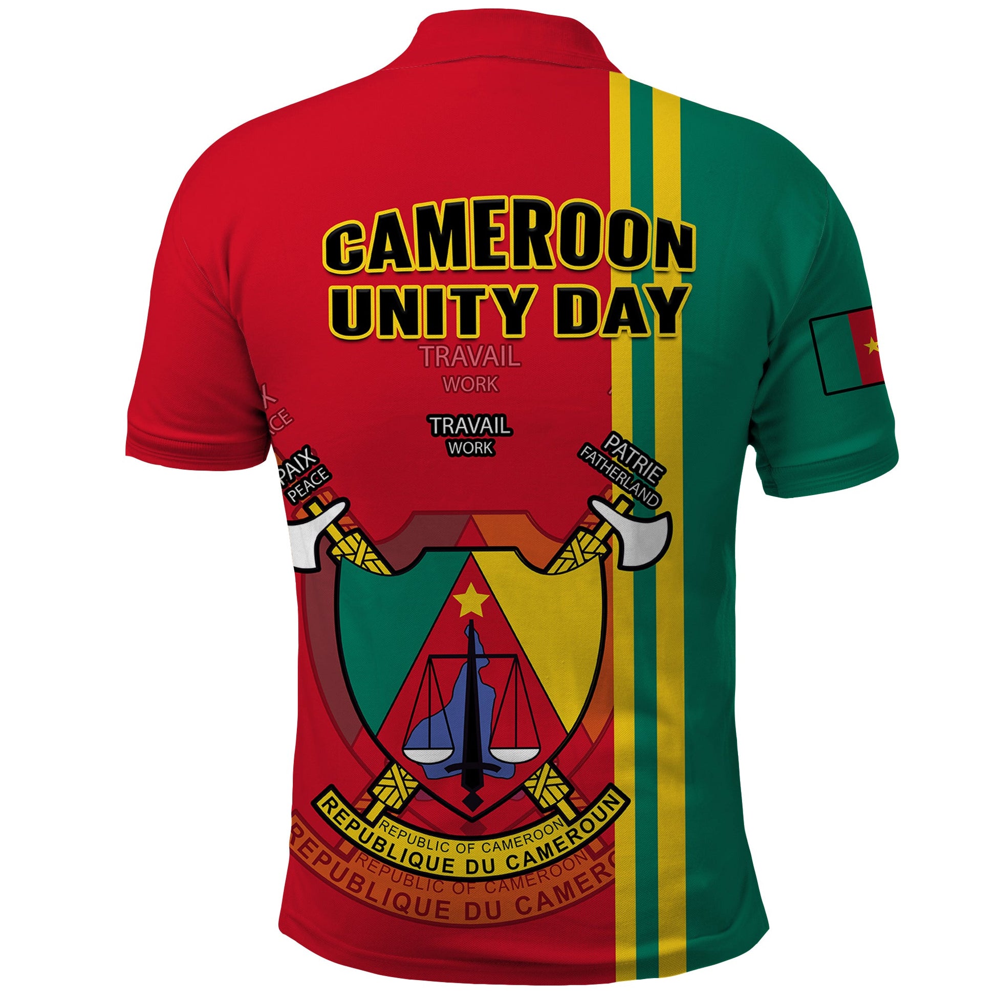 Cameroon Happy Unity Day Cameroun Polo Shirt Coat Of Arms LT14