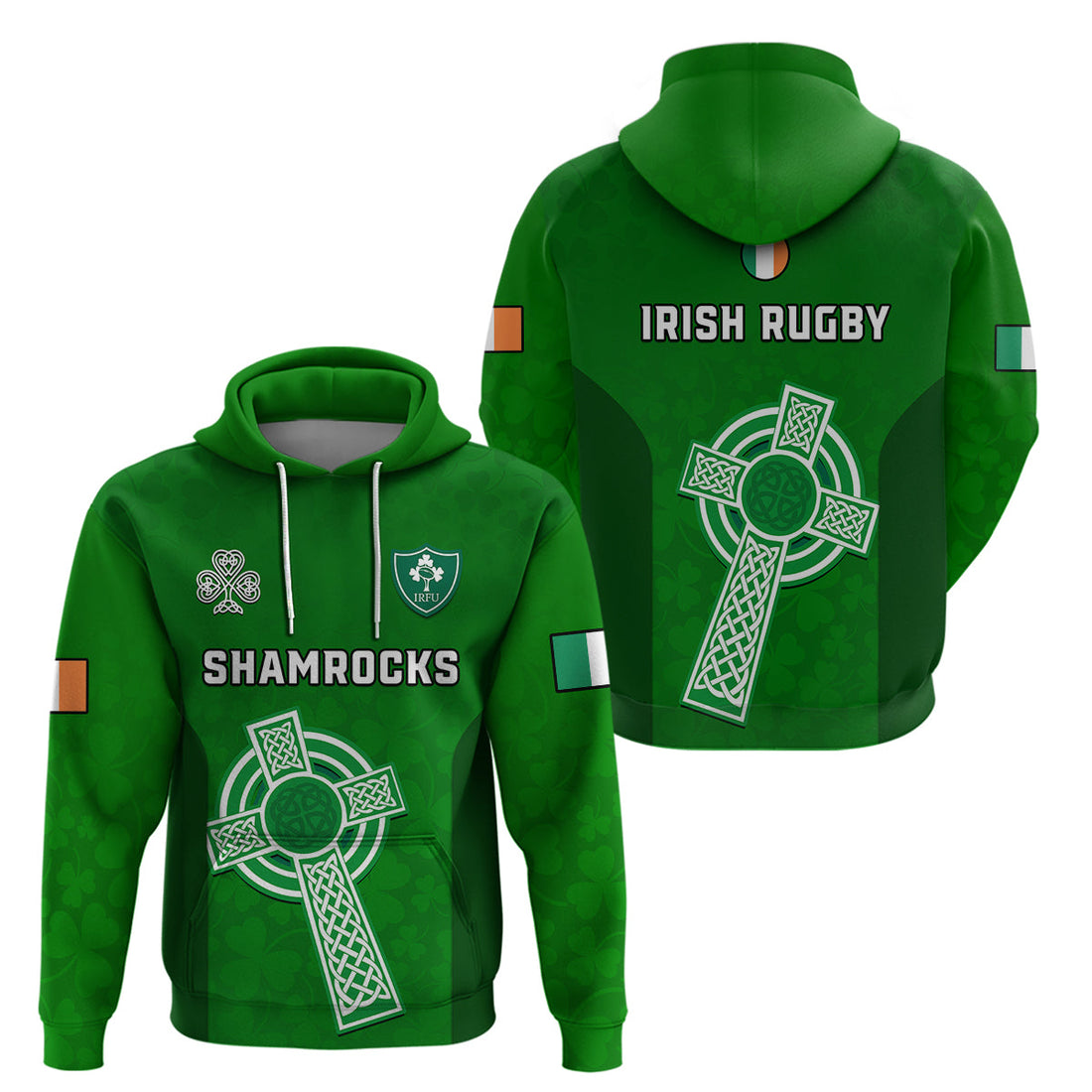 Ireland Rugby Go Shamrocks Hoodie LT14