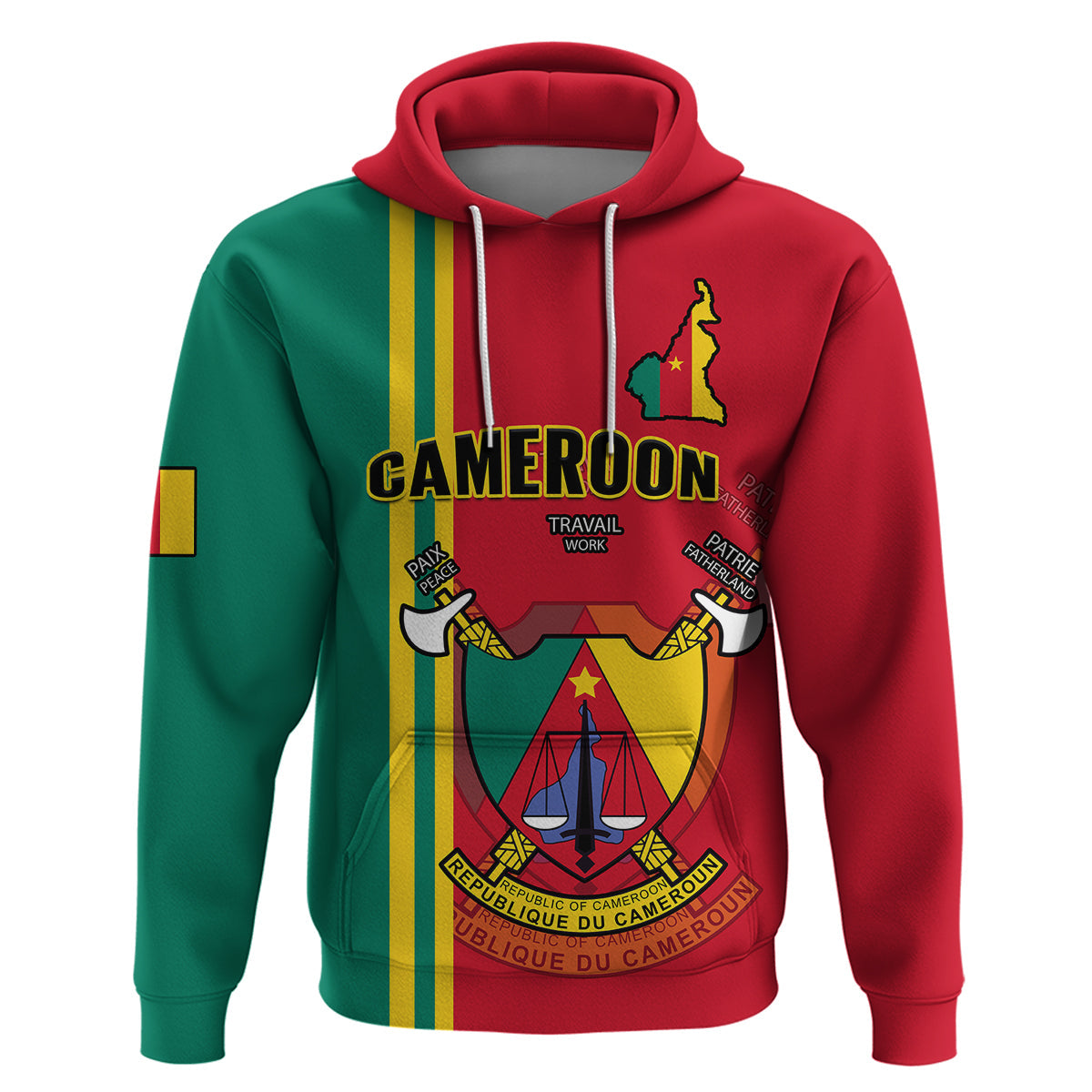Cameroon Hoodie Happy Unity Day Cameroun Coat Of Arms LT14