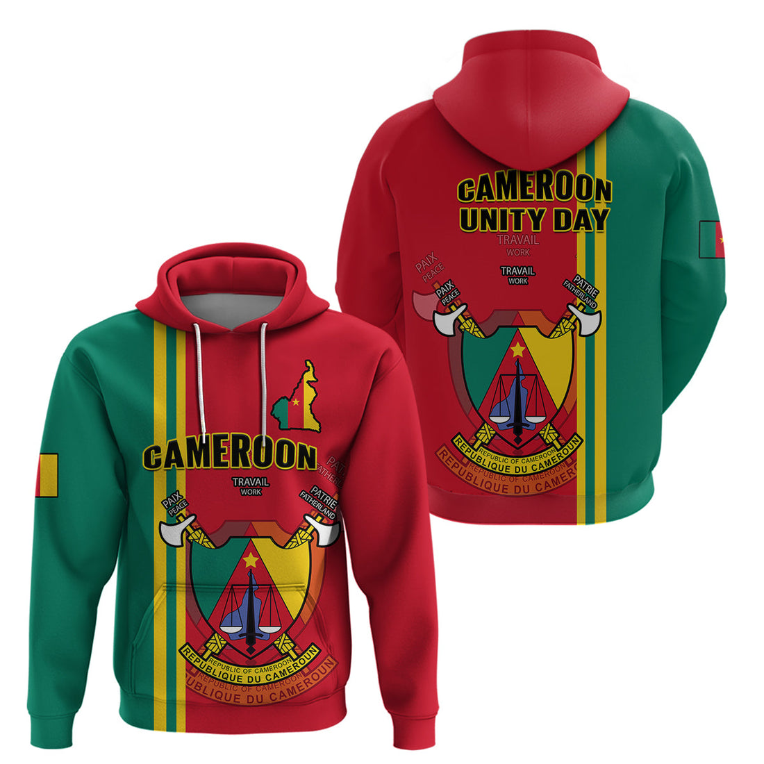 Cameroon Hoodie Happy Unity Day Cameroun Coat Of Arms LT14