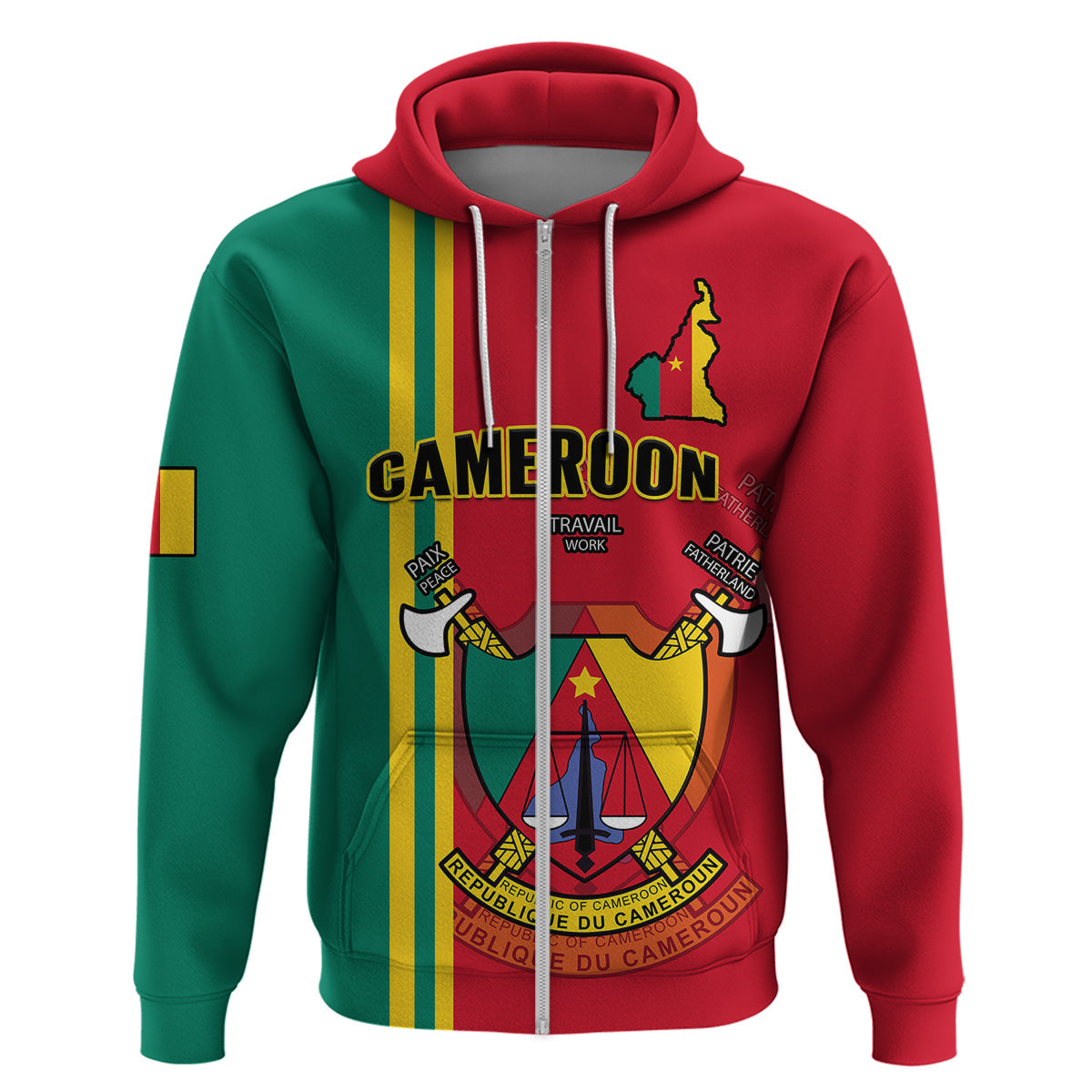 Cameroon Hoodie Happy Unity Day Cameroun Coat Of Arms LT14