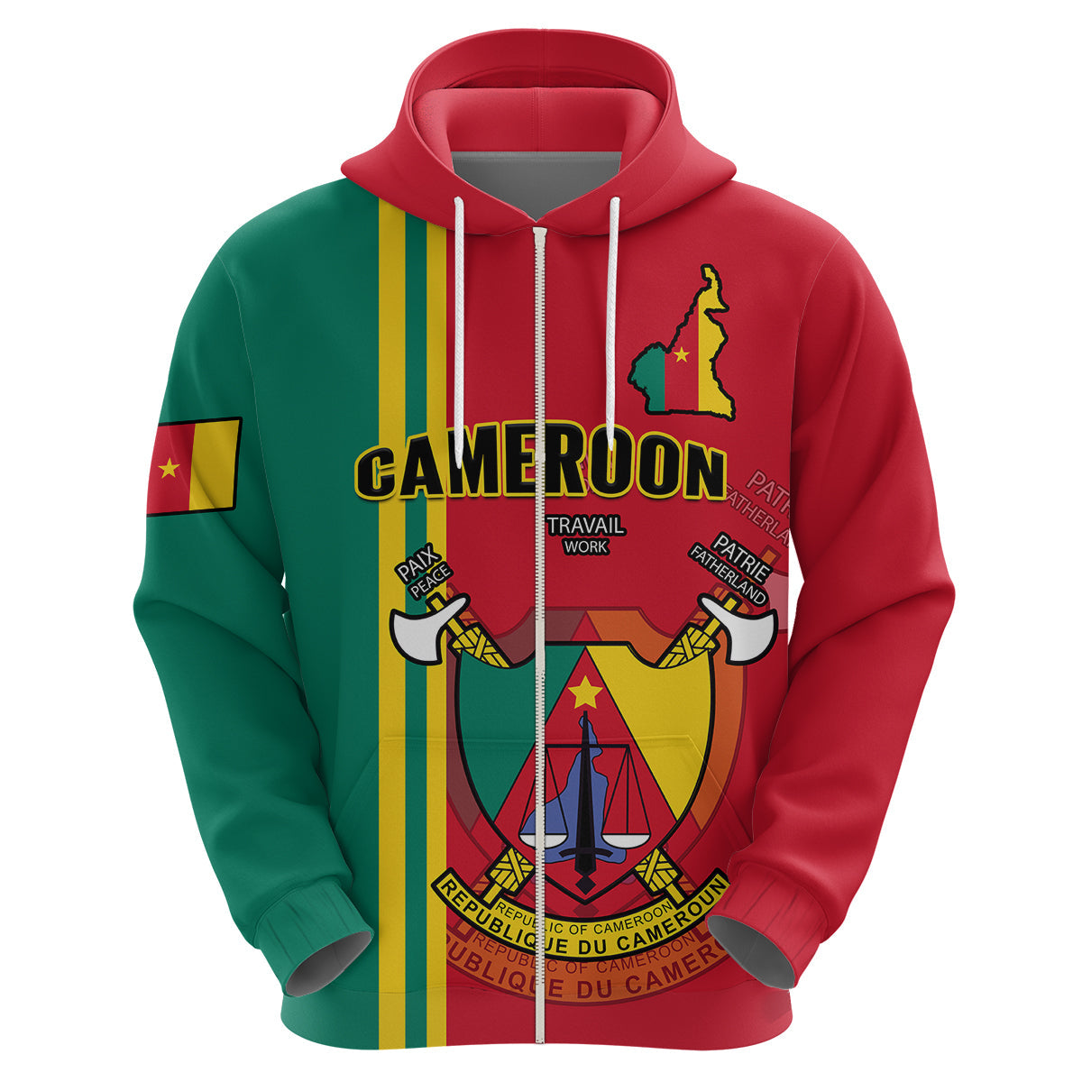 Cameroon Hoodie Happy Unity Day Cameroun Coat Of Arms LT14
