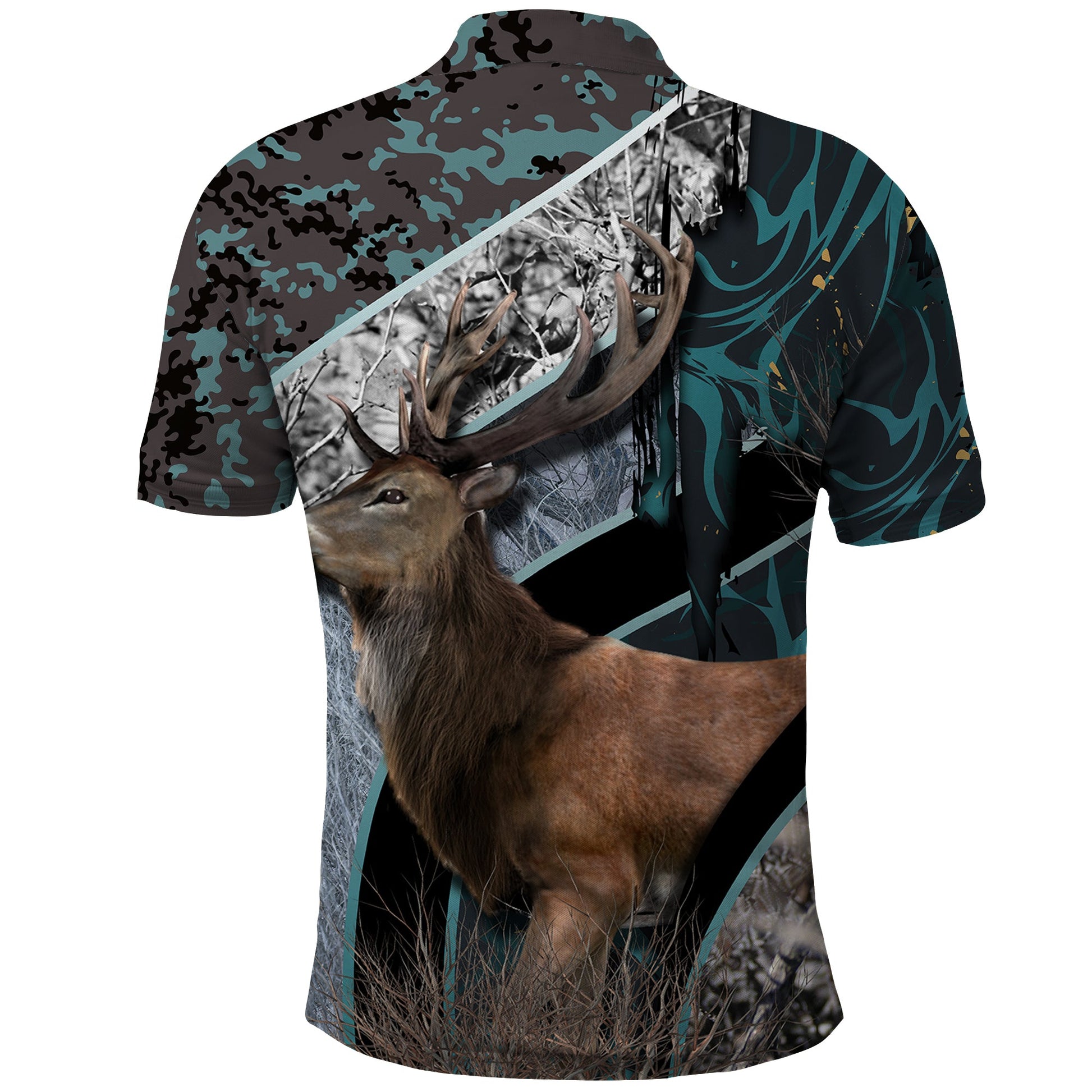Deer Hunting Abstract Pattern Polo Shirt TS04