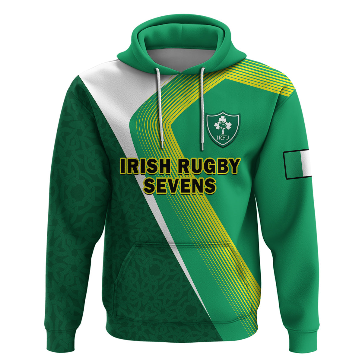 Custom Ireland Rugby 7s Celtic Cross Shamrock Hoodie LT14