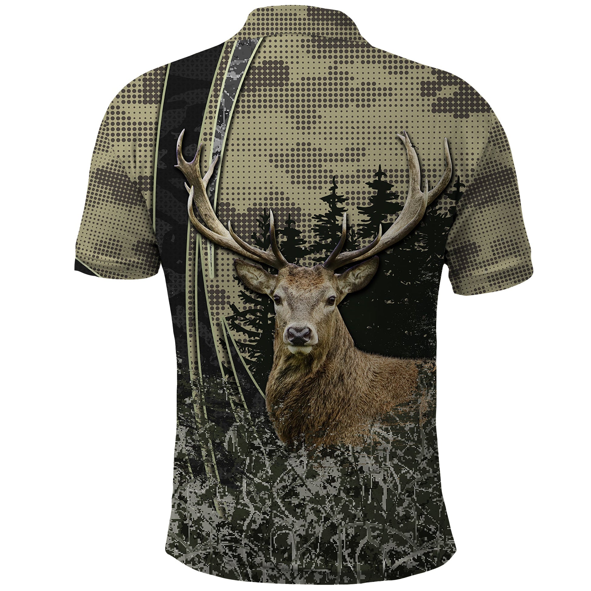 Deer Hunting Camouflaged Modern Abstract Polo Shirt TS04