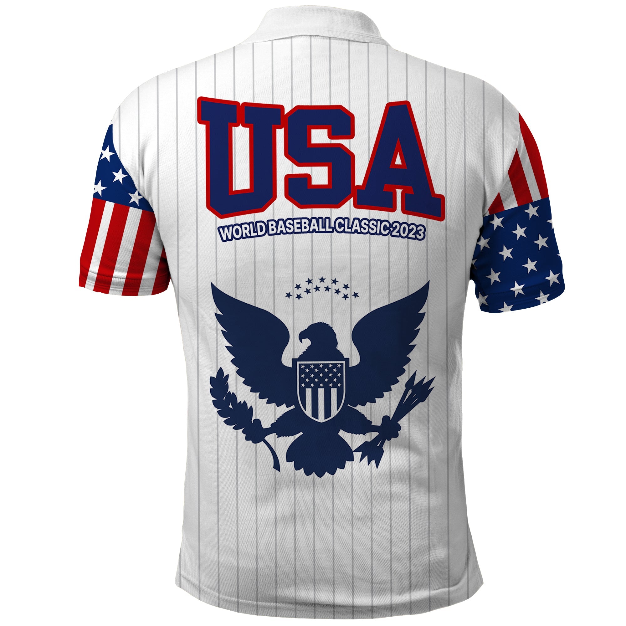 United States 2023 Baseball Classic Uniform USA Flag Polo Shirt LT9
