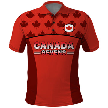 (Custom Text And Number) Canada Rugby 7s Polo Shirt Sporty Style LT14