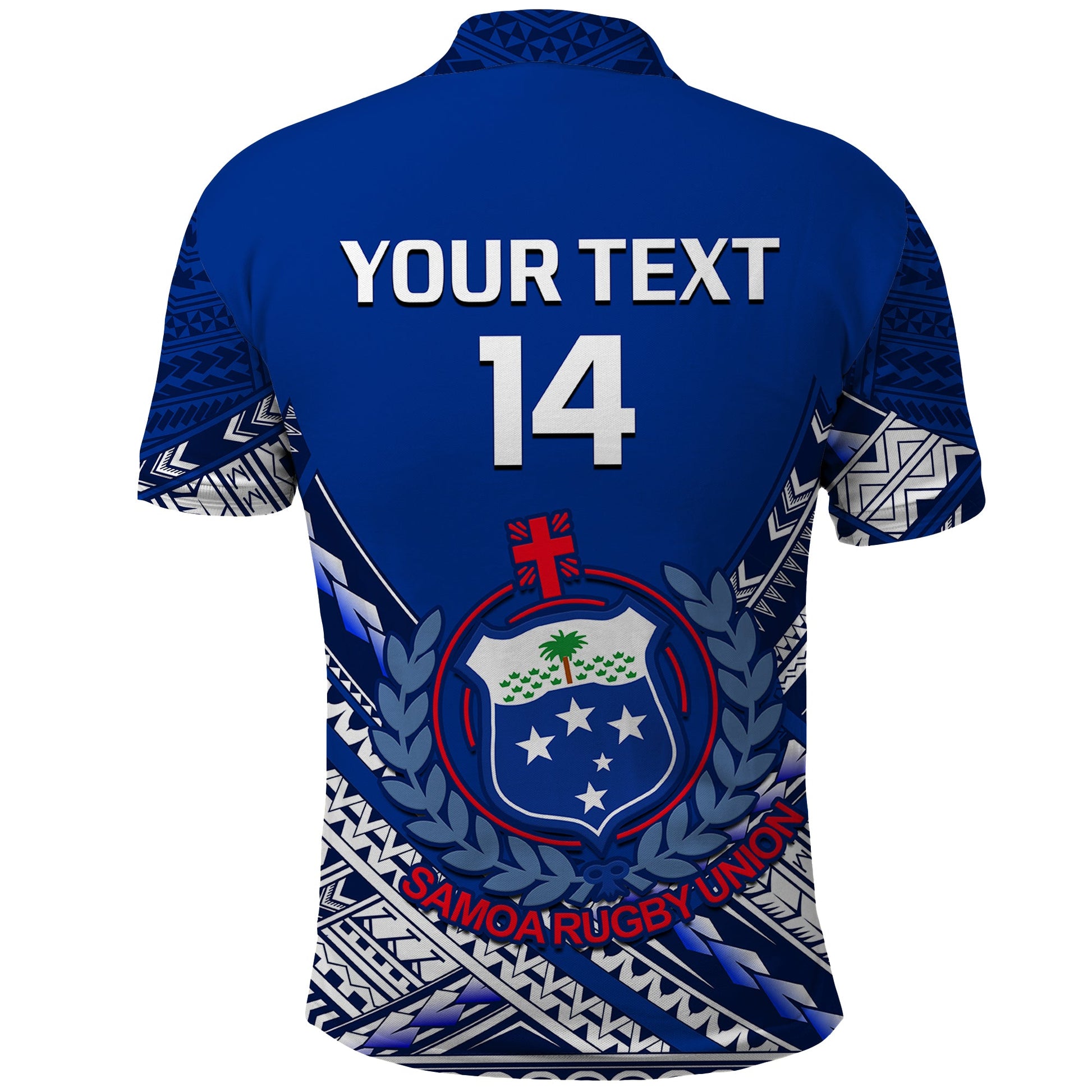 (Custom Text And Number) Samoan Rugby Manu Samoa 7s Polynesian Pattern Polo Shirt LT14