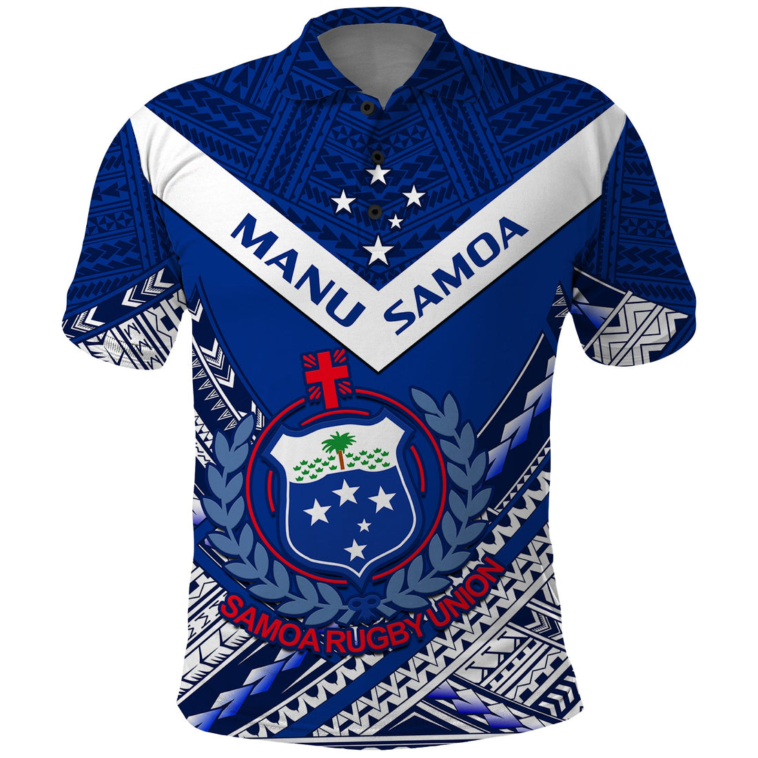(Custom Text And Number) Samoan Rugby Manu Samoa 7s Polynesian Pattern Polo Shirt LT14