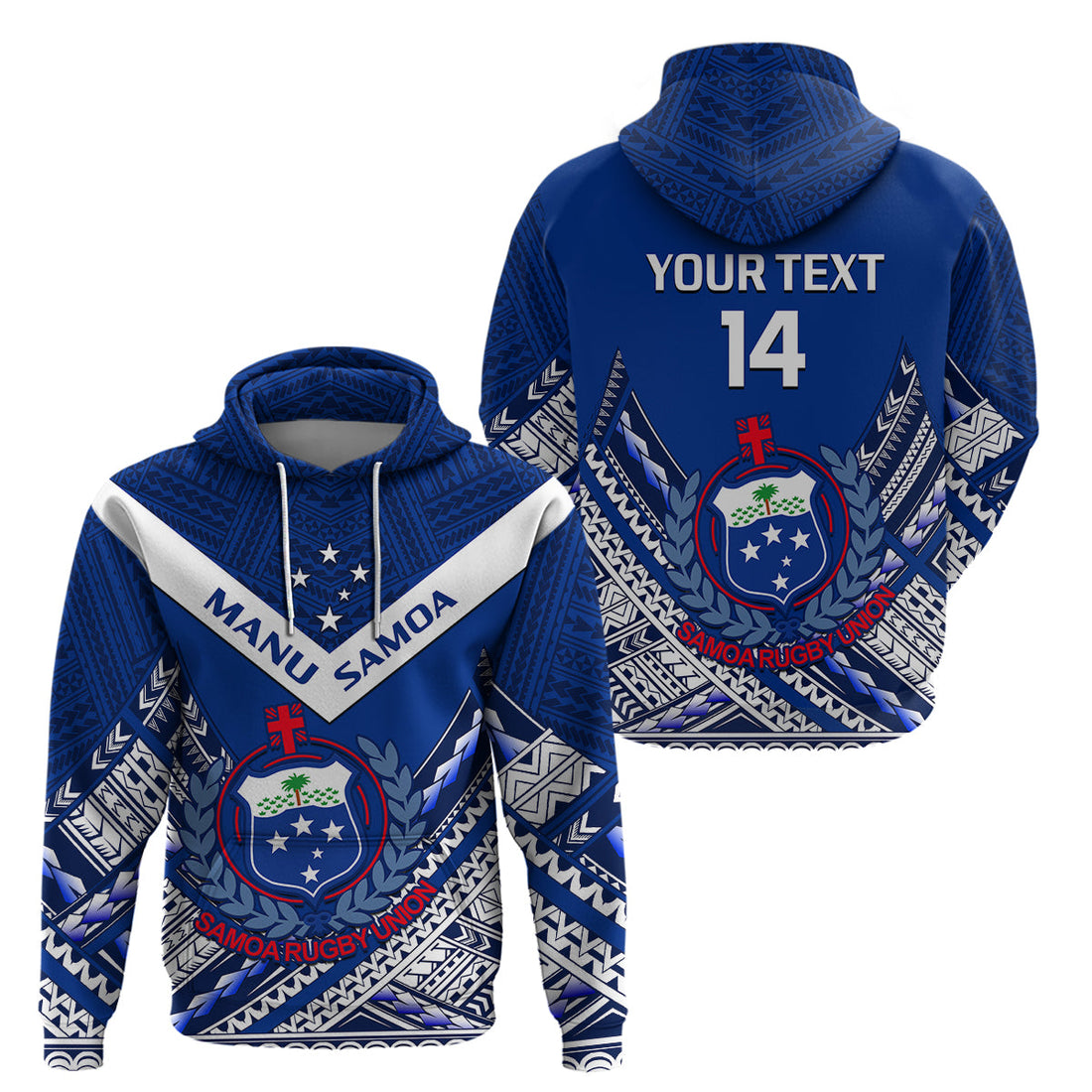 Custom Samoan Rugby Manu Samoa 7s Polynesian Pattern Hoodie LT14