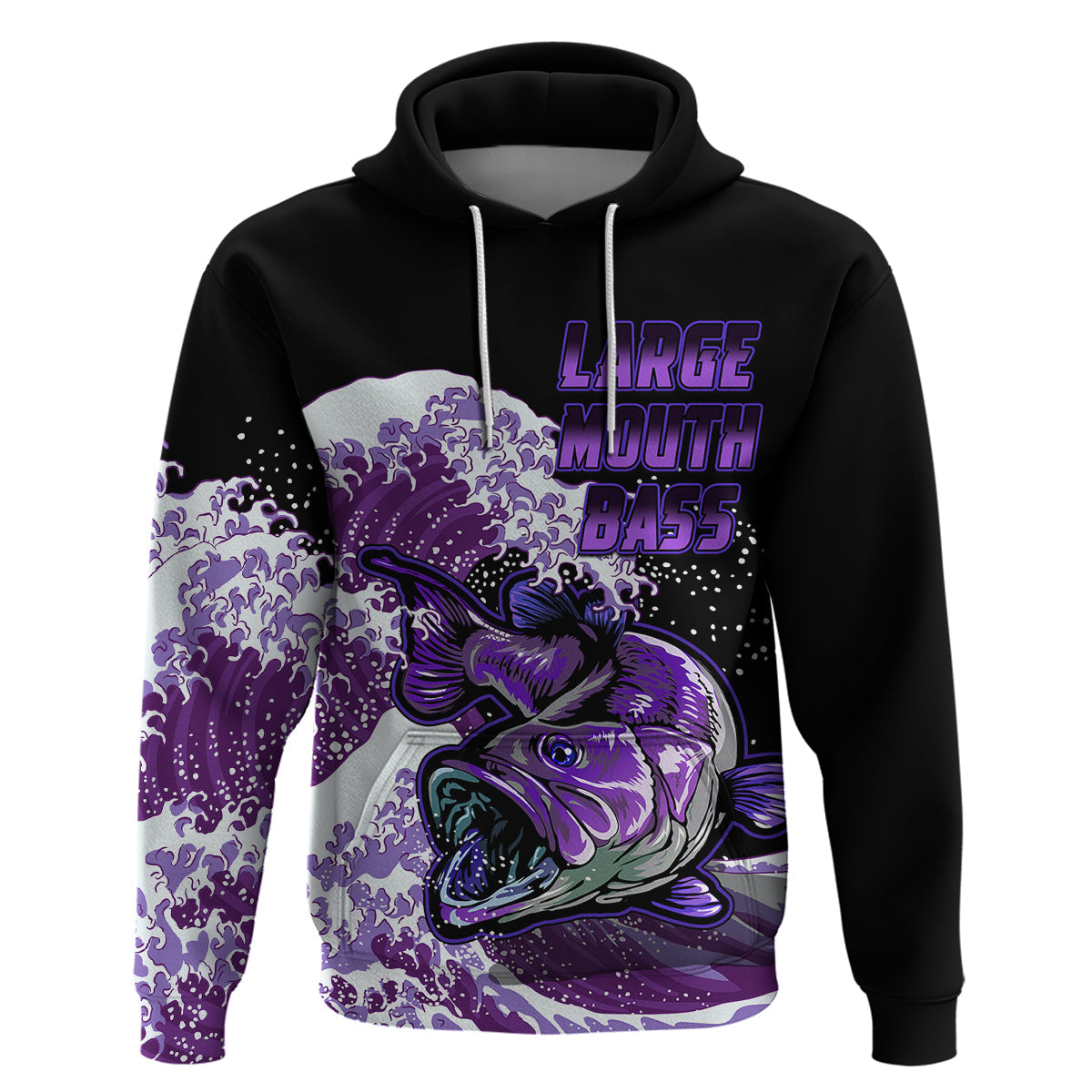 Custom Bass Fishing Hoodie Purple LT9