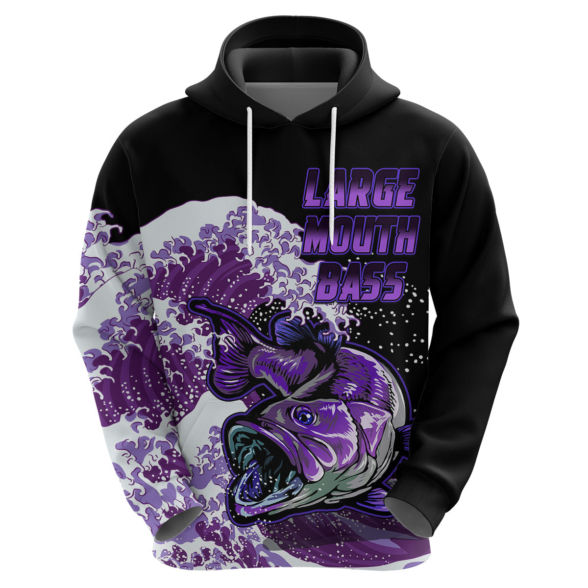 Custom Bass Fishing Hoodie Purple LT9