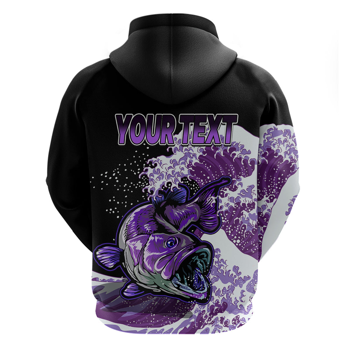 Custom Bass Fishing Hoodie Purple LT9