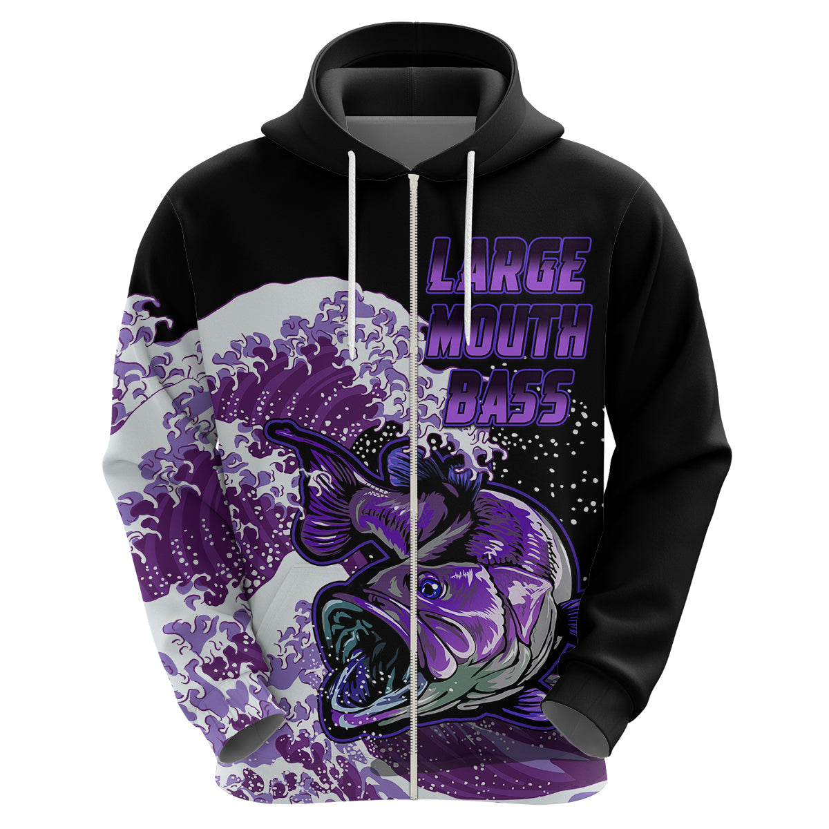 Custom Bass Fishing Hoodie Purple LT9