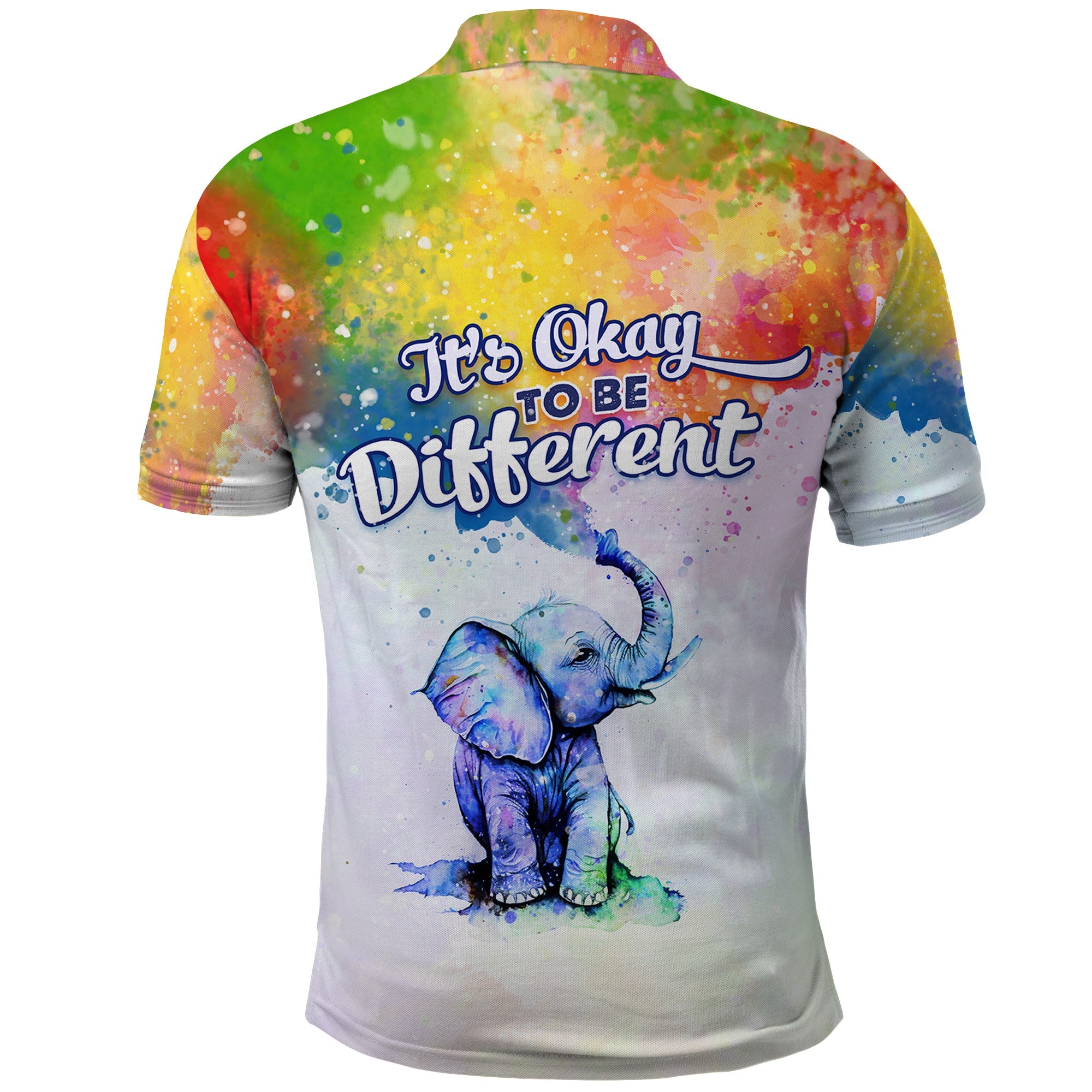 Autism Elephant Watercolor Style Its Okay To Be Different Polo Shirt TS07