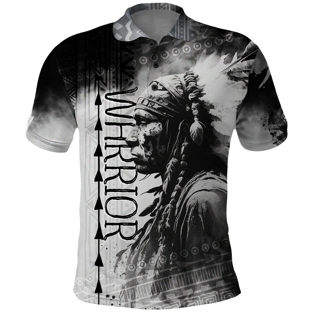 Native American Chiefs Headdress Warriors Smoking Style Polo Shirt TS04