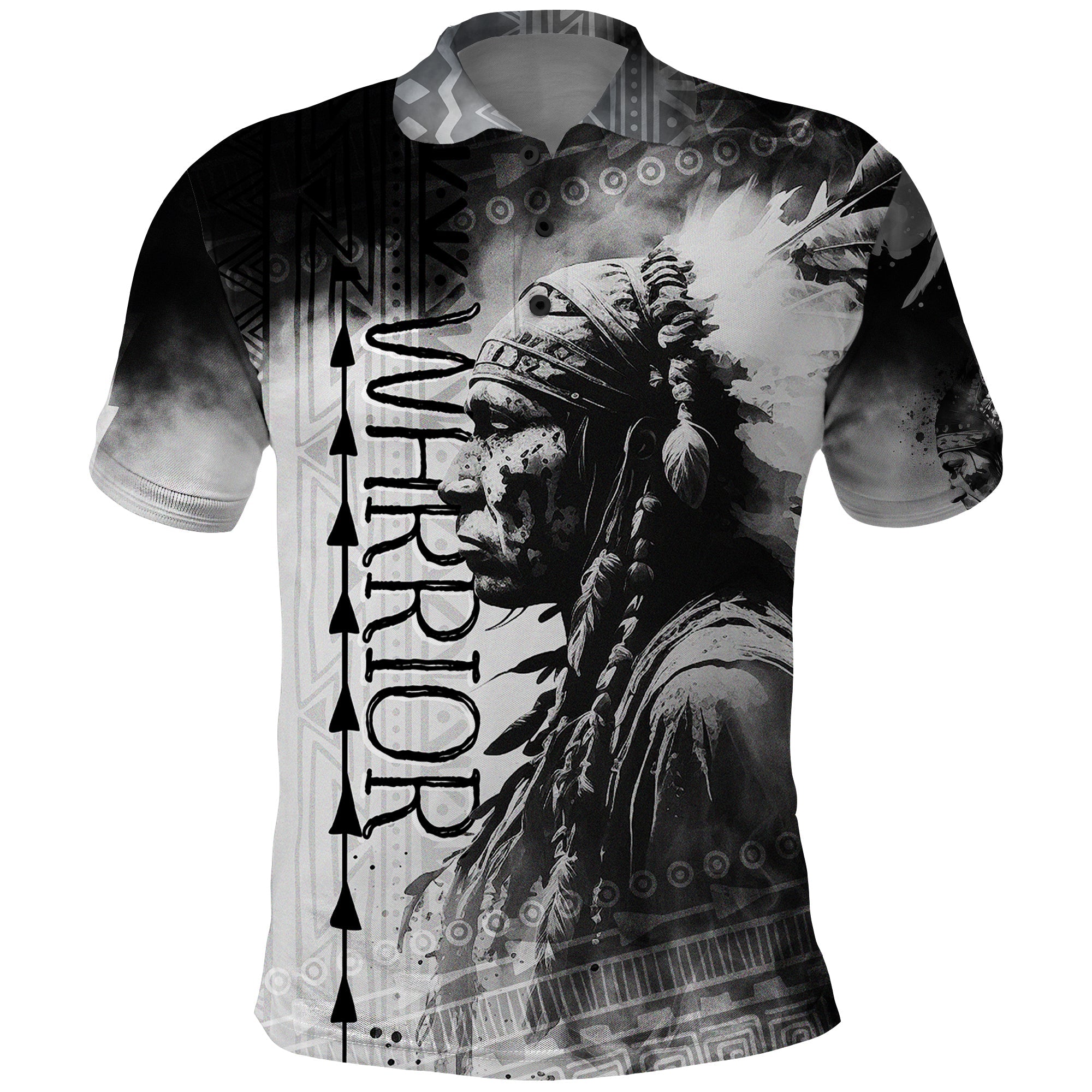 Native American Chiefs Headdress Warriors Smoking Style Polo Shirt TS04