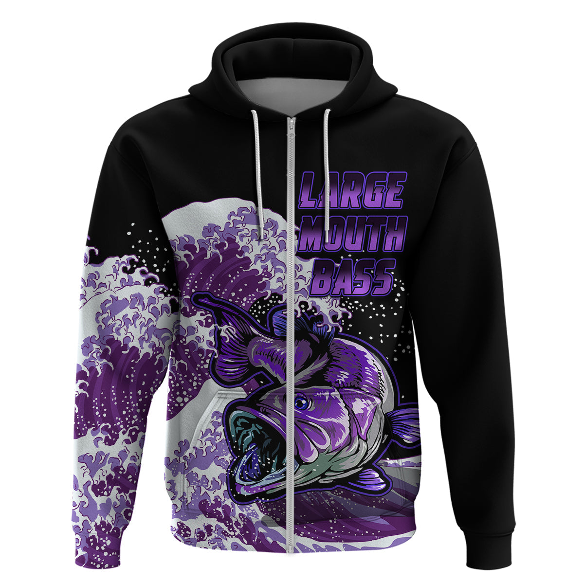 Largemouth Bass Fishing Purple Hoodie LT9