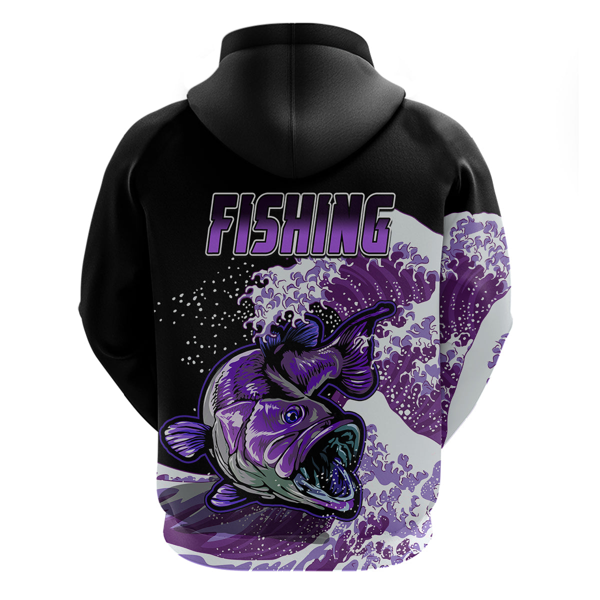 Largemouth Bass Fishing Purple Hoodie LT9