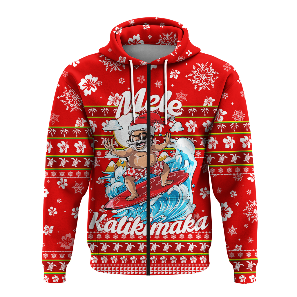 Custom Christmas Hawaii Santas Surf Mele Kalikimaka Hoodie LT2