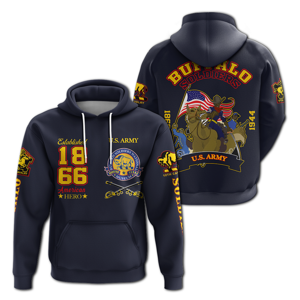 Big Boy Buffalo Soldiers Hoodie Blue LT12