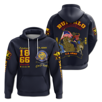 Big Boy Buffalo Soldiers Hoodie Blue LT12