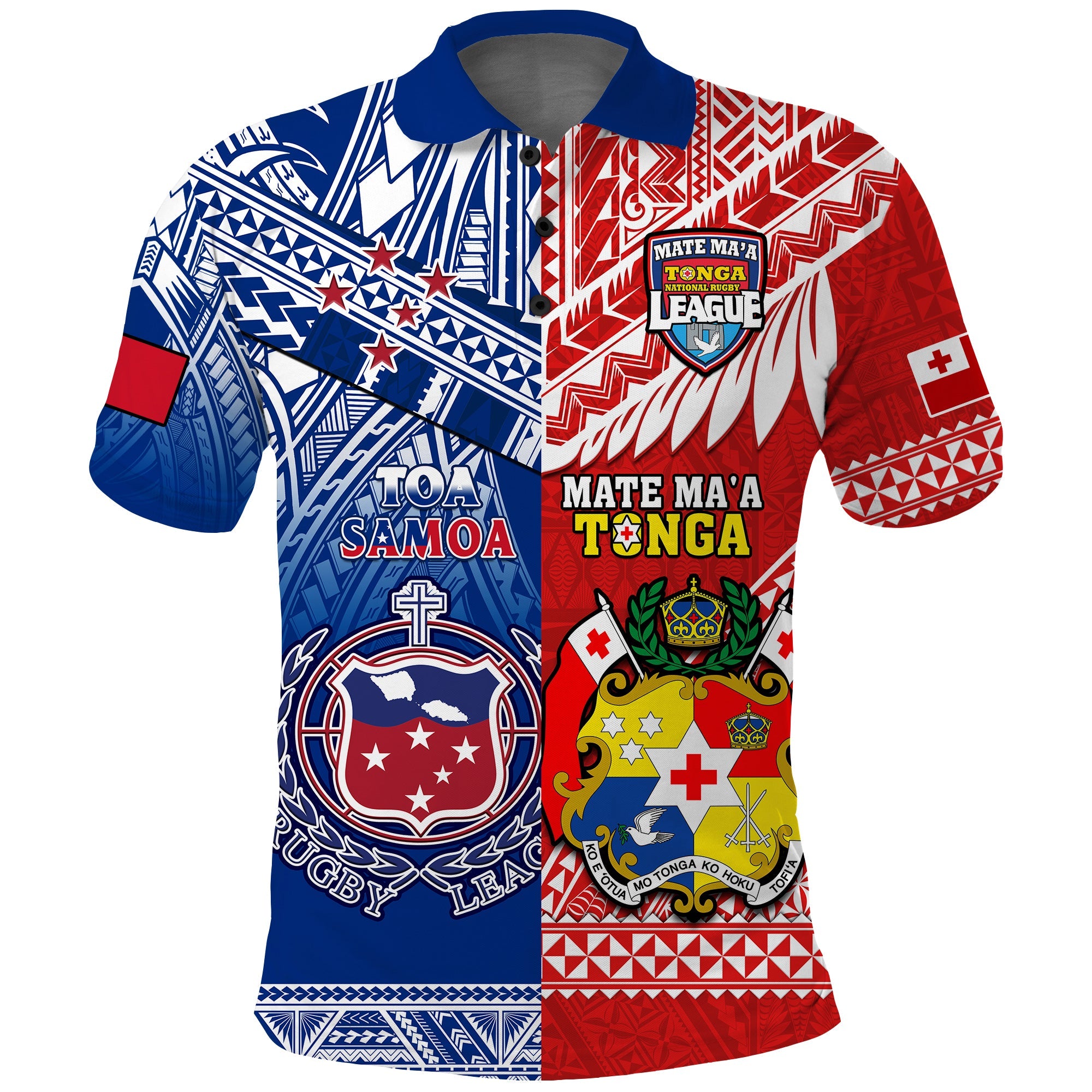 Custom Mate Maa Tonga Toa Samoa Rugby Polo Shirt Polynesian Pattern LT14