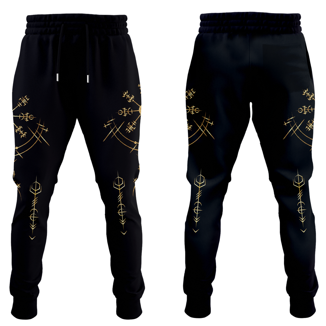 Viking Helm of Awe Gold Art Jogger Pants LT12