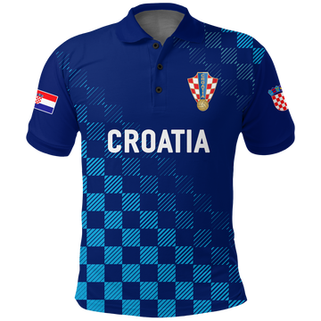 Croatia Polo Shirt Football 2022 Champions Pride Blue LT12
