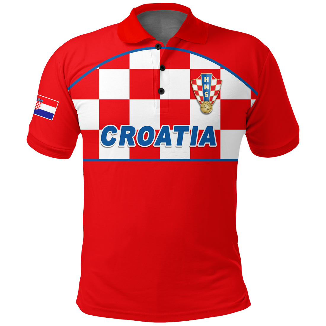 Croatia Football 2022 Checkerboard Polo Shirt LT12